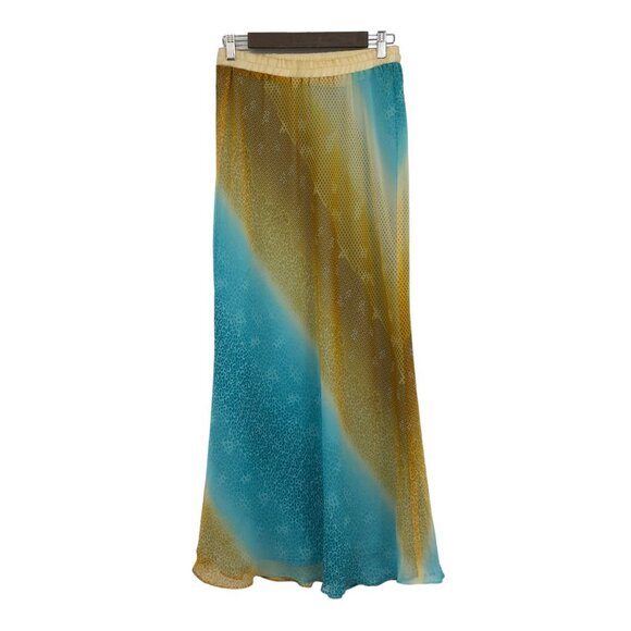 Yellow & Blue Ombre Mermaidcore Maxi Skirt size ~L - Picture 12 of 12
